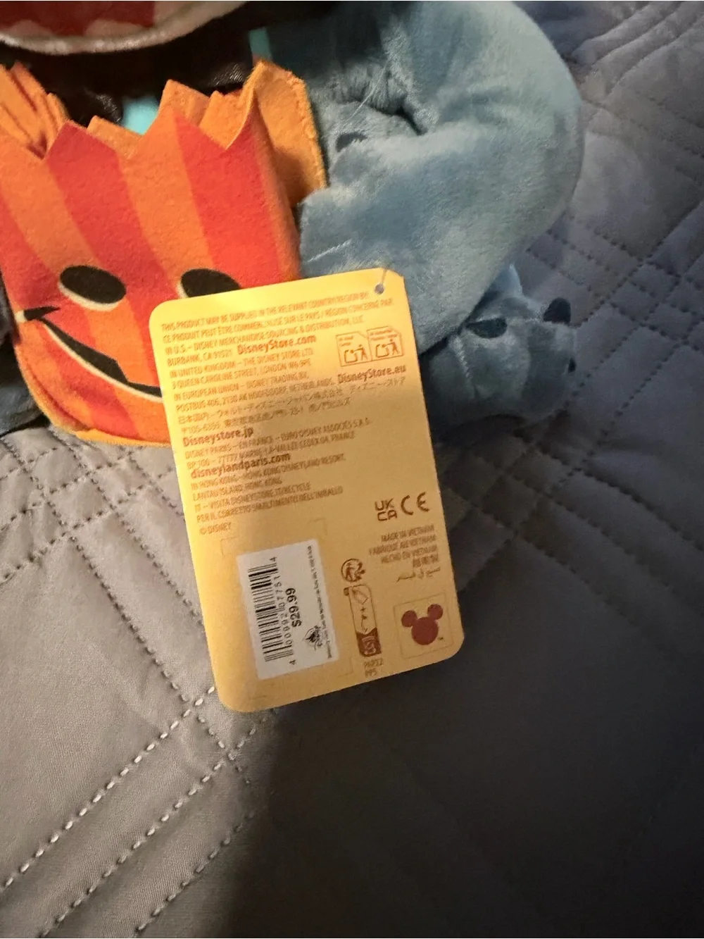 Disney Blue Stitch Halloween Plush with Orange Pumpkin Bag